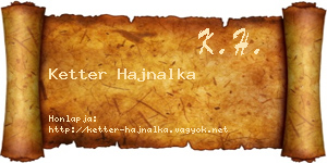 Ketter Hajnalka névjegykártya