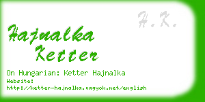 hajnalka ketter business card